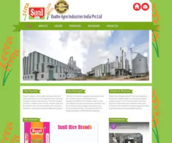 Sunilrice.com(Radhe Agro Industries India Pvt Ltd) Screenshot