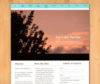 Sunlakerentals.com(Sun Lake Rentals) Screenshot