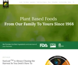 Sunleaffoods.com(Plant based foods) Screenshot