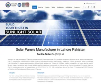 Sunlifesolar.com.pk(Solar Panels Manufacturer in Lahore Pakistan) Screenshot