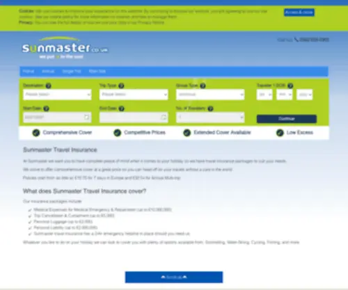 Sunmasterinsurance.co.uk(Sunmaster Travel Insurance) Screenshot