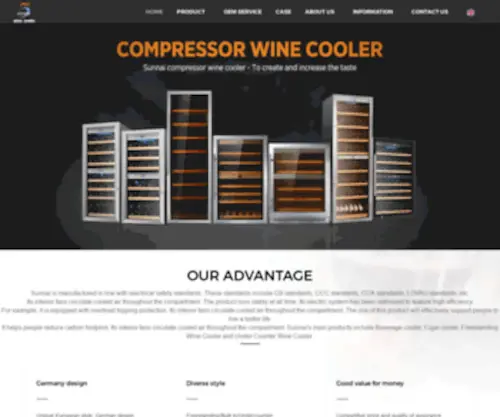 Sunnaiwinecooler.com(Wine cooler manufacturer) Screenshot