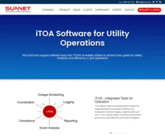 Sunnetsoftware.com(Sun-Net's iTOA® Software for Outage Coordination Scheduling Planning Switching Logging Reporting) Screenshot