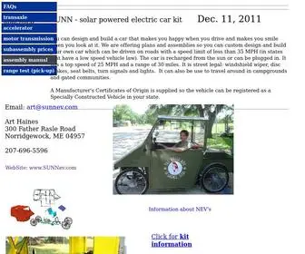 Sunnev.com(SUNN Solar Electric Kit Car Vehicle) Screenshot