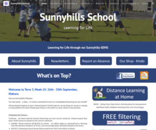 Sunnyhills.school.nz(Sunnyhills school) Screenshot