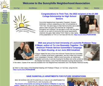 Sunnyhillsneighborhood.org(Sunnyhills Neighborhood Association) Screenshot