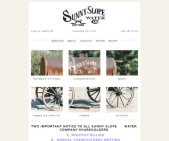 Sunnyslopewatercompany.com(Sunny Slope Water Company) Screenshot