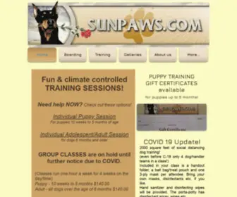 Sunpaws.com(Sunpaws pet services) Screenshot