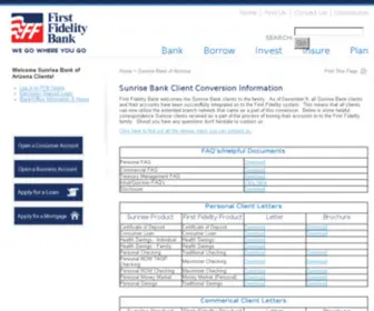 Sunrisebankofarizona.com(Sunrise Bank of Arizona) Screenshot
