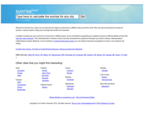 Sunrisehour.com(Sunrise) Screenshot