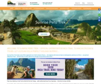 Sunriseperutrek.com(Sunrise Peru Trek is licensed Peruvian Tour Operator) Screenshot
