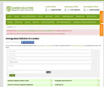Sunrisesolicitors.co.uk(Immigration Solicitors In London) Screenshot