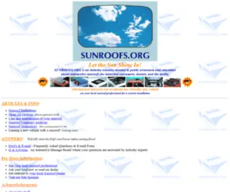 Sunroofs.org(An information resource for aftermarket sunroof information) Screenshot