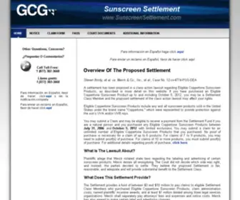 Sunscreensettlement.com(GCG) Screenshot