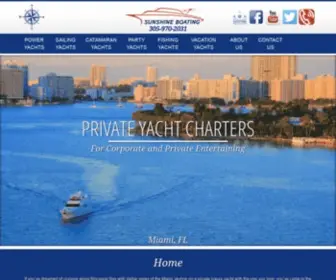 Sunshineboating.com(Miami Private Yacht Charters & Party Boat Rentals) Screenshot