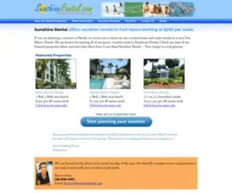 Sunshinerental.com(Top Vacation Rentals in Fort Myers) Screenshot