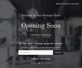 Sunshinesassboutique.com(Sunshine & Sass Boutique Store) Screenshot