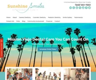 Sunshinesmilesoc.com(Dentist in Mission Viejo CA) Screenshot