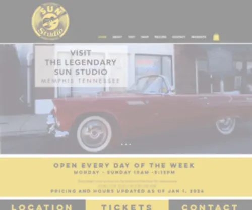 Sunstudio.com(The Birthplace of Rock 'N' Roll) Screenshot