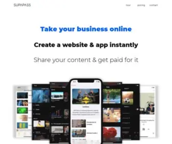 Supapass.com(Create a website & app instantly) Screenshot