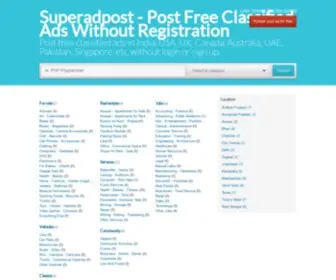 Superadpost.com(Post Free Classified Ads Without Registration) Screenshot