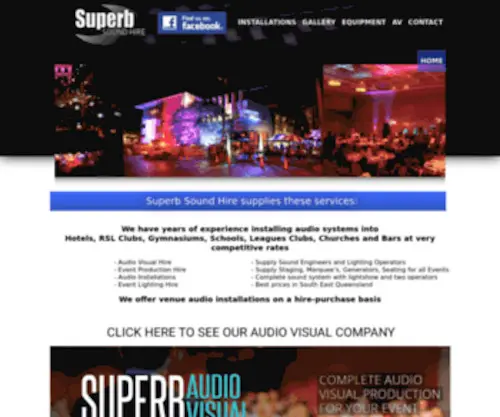 Superbsoundhire.com(Superb Sound Hire Brisbane pa hire) Screenshot