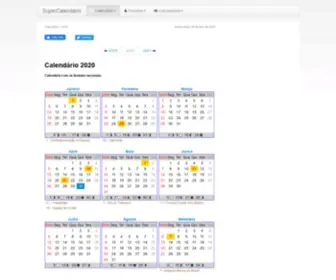 Supercalendario.com.br(Calendário com feriados nacionais de vários anos) Screenshot