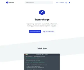 Superchargejs.com(The node.js framework) Screenshot