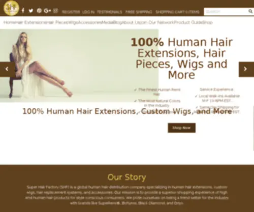 Superhairoutlet.com(Bohyme, remi, human hair, extensions, weave, clip in, closure,lace front, chemo, micro links, remy, Bohyme tips, pre-glued, Super Hair Factory) Screenshot