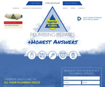 Superiorplumbing.com(Atlanta Plumbing and Water Heater Repair) Screenshot