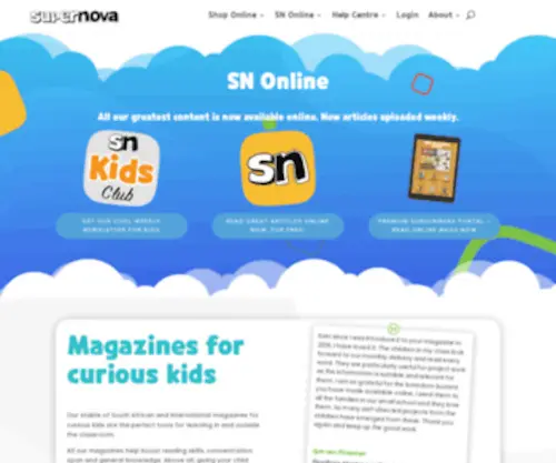 Supernovamagazine.co.za(Magazines for curious kids) Screenshot