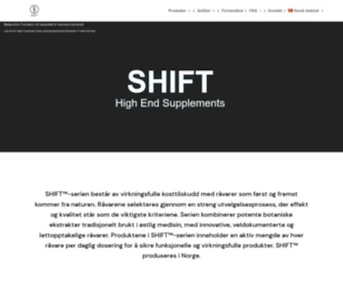 Supershift.no(High End Supplements) Screenshot