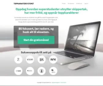 Superstudent.no(ToppkarakterSystemet Forside) Screenshot