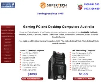 Supertechcomputers.com.au(Gaming Computers and Desktop PC Australia on Sale) Screenshot