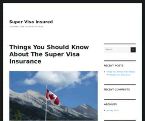 Supervisainsured.ca(Super Visa Insurance Company in Canada) Screenshot