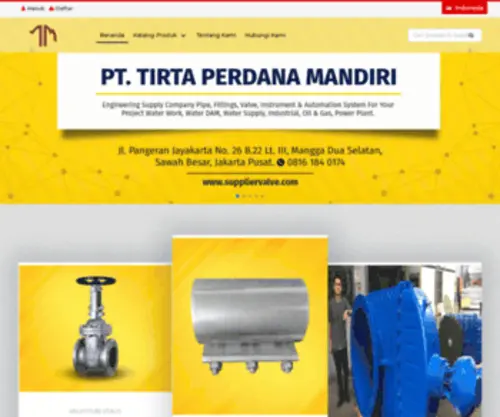 Suppliervalve.com(PT. Tirta Perdana Mandiri) Screenshot