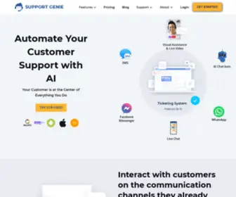 Supportgenie.io(AI Customer Support for Better Customer Experience) Screenshot