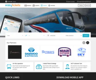 Supportpad.com(EasyTickets.pk offers online bus tickets booking. Buy tickets for Daewoo Express) Screenshot