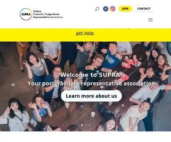 Supra.net.au(Official Site for Sydney University Postgraduate Representative Association) Screenshot