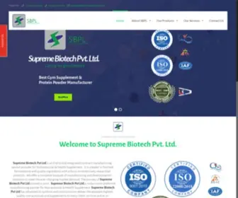 Supremebiotech.in(Supreme Biotech Pvt Ltd is one of the Best Protein Powder Third Party Manufacturing Company in India) Screenshot