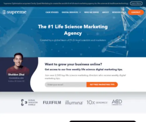 Supremeopti.com(Life Science Marketing Agency) Screenshot