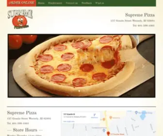 Supremepizzaofwesterly.com(Supreme Pizza) Screenshot