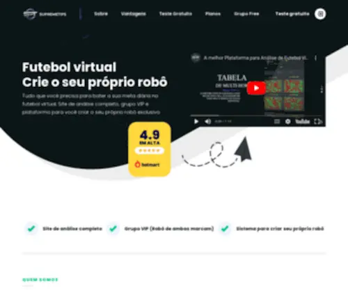 Supremetips.com.br(Robô e Plataforma de analise para Futebol Virtual) Screenshot