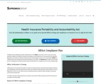 Supremusgroup.com(HIPAA Certification) Screenshot