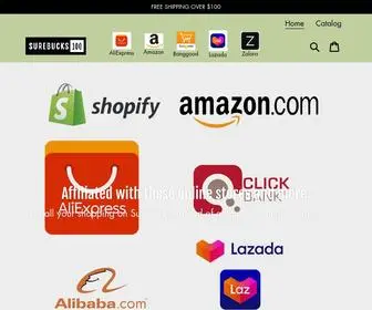 Surebucksstore.com(SureBucks is select products from around the world) Screenshot