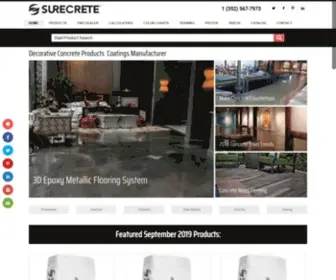 Surecretedesign.com(Decorative Concrete Stains) Screenshot