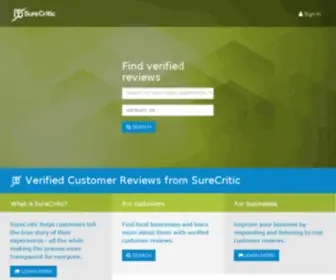 Surecritic.com(Actual Customers) Screenshot