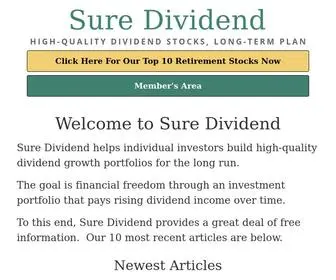 Suredividend.com(Sure dividend sure dividend) Screenshot