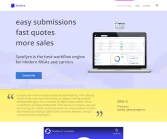Surefyre.co(The best workflow engine for modern MGAs and carriers) Screenshot