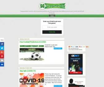 Suregametoday.com(Free Football Predictions Site & Tips) Screenshot